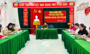 Công An Phường Quảng Châu tuyên truyền phòng ngừa tội phạm trên không gian mạng tại trường MN Quảng Châu