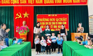 Trường MN Quảng Châu tổ chức chương trình trao quà cho học sinh có hoàn cảnh khó khăn trong dịp Tết Bính Ngọ 2026